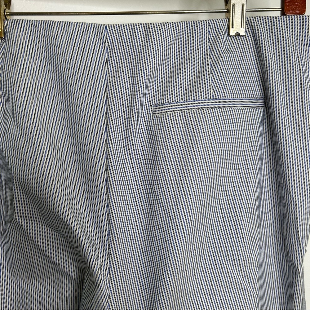 Theory Women's Light Blue Pinstripe Cropped Trousers - Picture 10 of 11